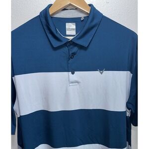 Callaway‎ Short Sleeve Golf Polo Mens XXL/2XL Opti Dry Blue Colorblock